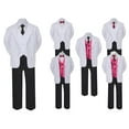 thumbnail image 1 of 5-7pc Formal Black White Suit Set Burgundy Bow tie Neck Vest Boy Baby Sm-20 Teen, 1 of 3