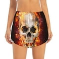 thumbnail image 2 of Goofa Satanic Skull Printed Women 2 in 1 Running Shorts,Quick Dry Athletic Workout Shorts,High Waisted Athletic Shorts with Liner Pockets-Small, 2 of 9