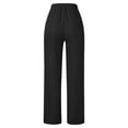 thumbnail image 4 of Aayomet Summer Pants Women Womens Solid Color Suit Pants Elastic Waist Elastic Waist Dress Pants for Women Business Casual,Black L, 4 of 5