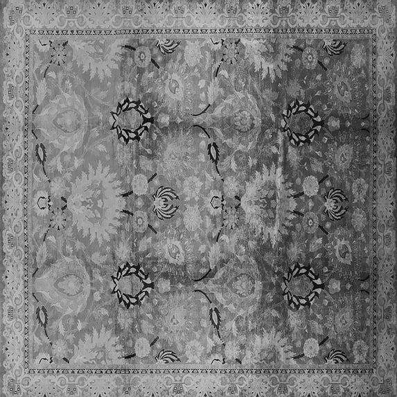 Ahgly Company Indoor Square Oriental Gray Traditional Area Rugs, 4' Square