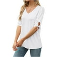 thumbnail image 5 of AOOCHASLIY Spring Saving Women Casual Sleeveless Round Neck Solid Blouse Pullover Tank Tops Shirt, 5 of 5