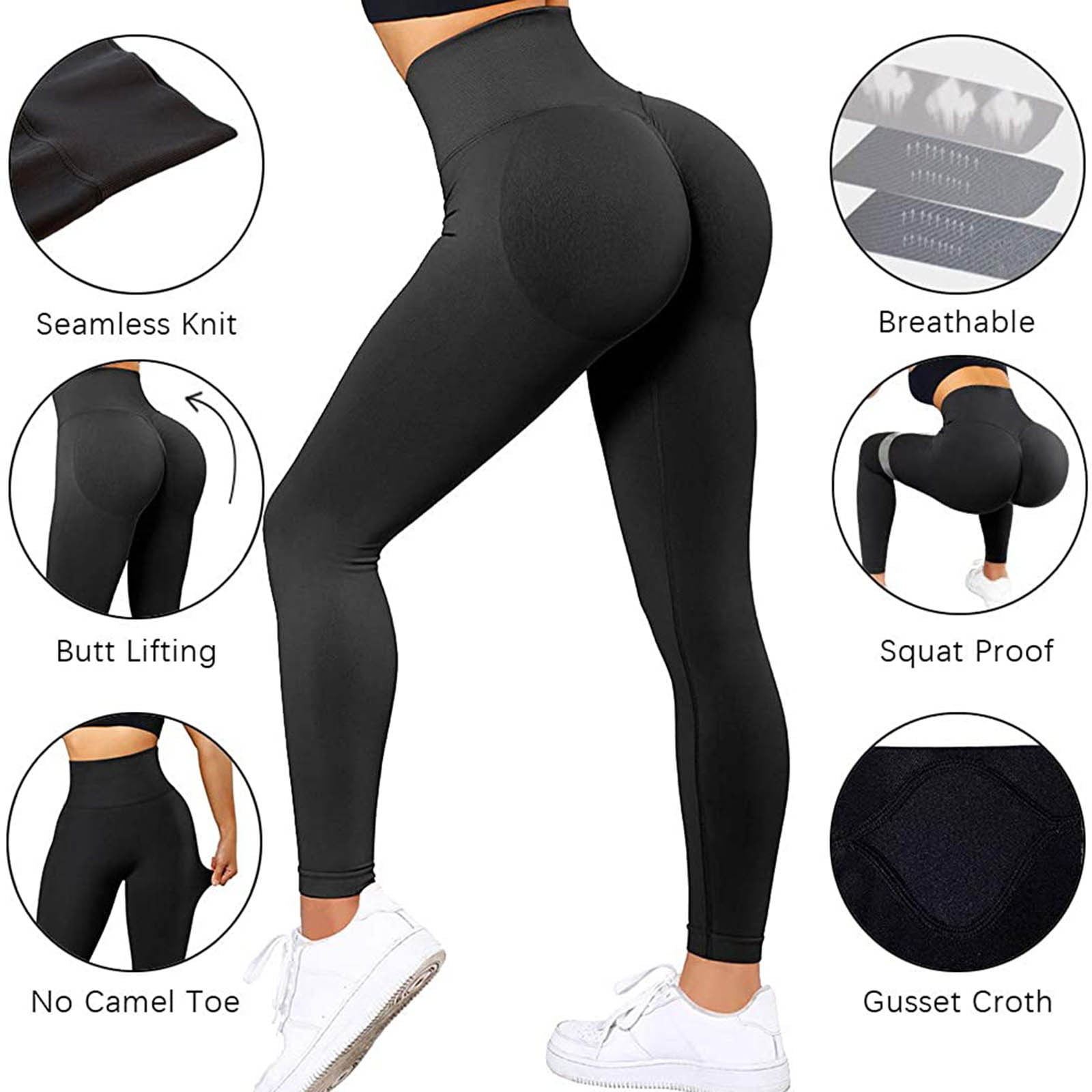 Butt Lift Leggings for Women Scrunch Workout Yoga Pants Booty High Waist  Seamless Compression Sports Tights, #0_black, Small : : Clothing,  Shoes & Accessories