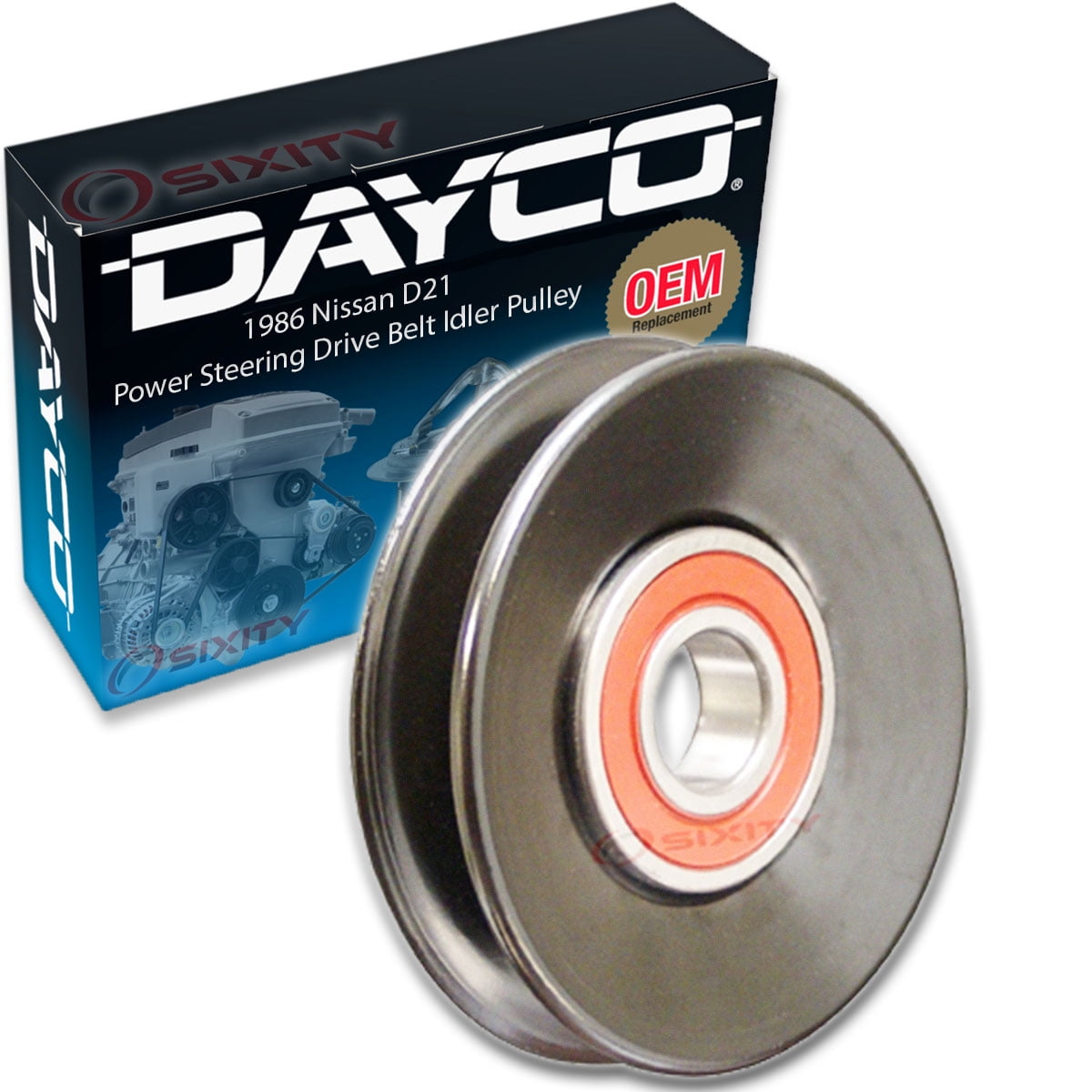 Dayco Power Steering Drive Belt Idler Pulley compatible with Nissan D21