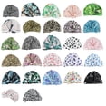 thumbnail image 3 of Bearachild Ducha Cabello seco Gorros de baño Estampado de flores Banda elástica impermeable Hem Cover Beanie Turban Hat Mujeres Niñas Black leaf Type3 NO3 Bearachild HA062078-21B, 3 of 5