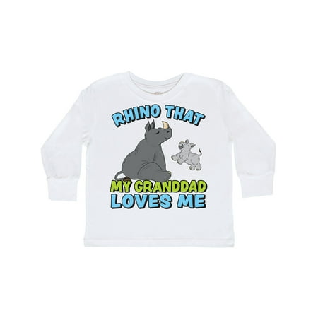 

Inktastic Rhino That My Granddad Loves Me with Cute Rhinos Gift Toddler Boy or Toddler Girl Long Sleeve T-Shirt