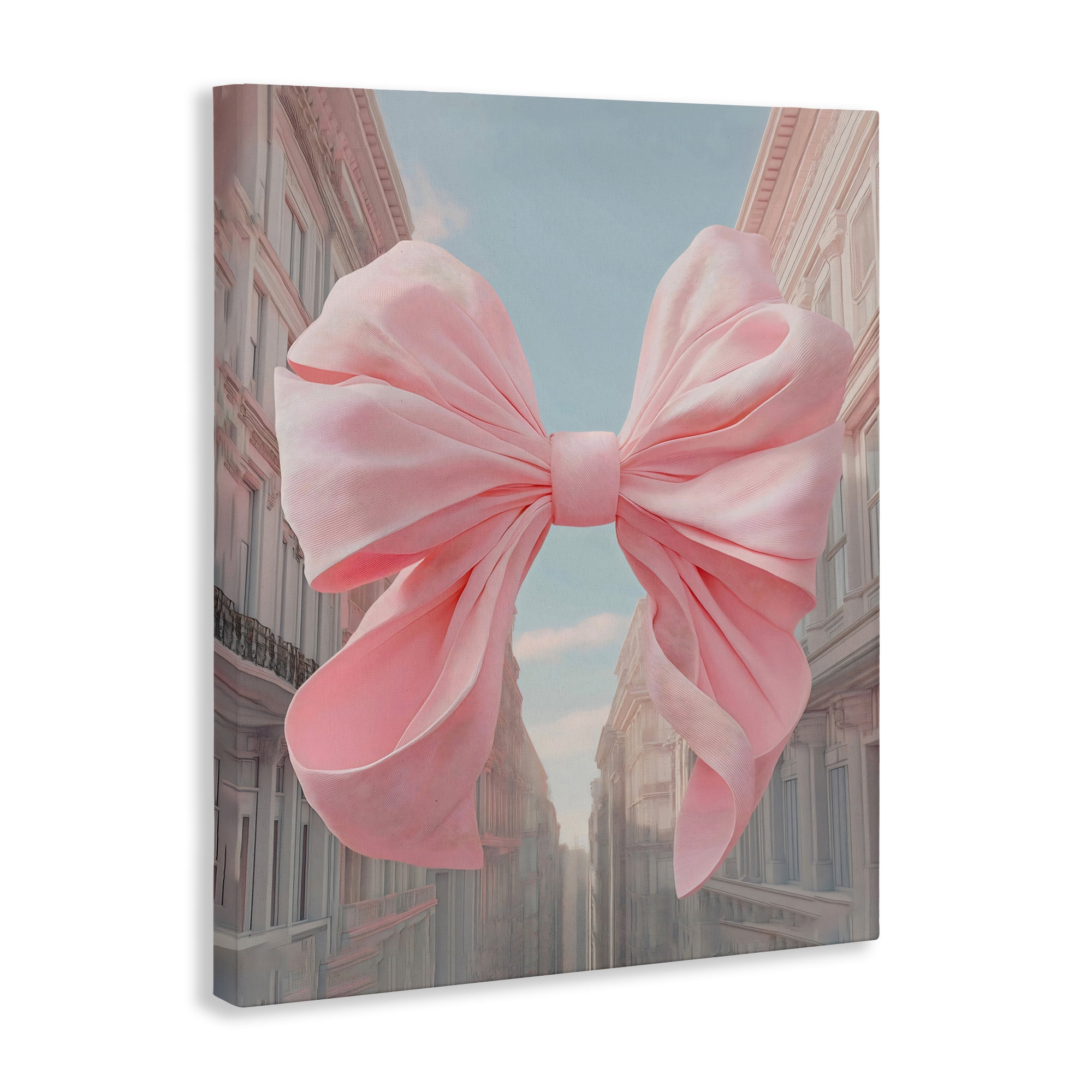 Stupell Industries Pink Bow over City Street Canvas Wall Art, design by The Prints Vibe