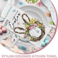 thumbnail image 6 of Happy Easter Bunny Wreath Kitchen Dish Towels Set of 2, He is Risen Religious Cross Rabbit Hand Towels Drying Baking Cooking Cloth, Spring Tulip Flower Egg Home Kitchen Decor 18x26 Inch, 6 of 6