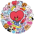 thumbnail image 2 of 50 Unids/40Pcs KPOP BTS BT21 Muchas Pegatinas De Dibujos Animados De PVC Impermeable Pull Rod Cajas Para Motocicletas Graffiti Niños Amigos classmates Regalos CHIMMY COOKY KOYA MANG RJ SHOOKY TATA, 2 of 4