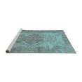 thumbnail image 2 of Ahgly Company Machine Washable Indoor Round Persian Turquoise Blue Traditional Area Rugs, 7' Round, 2 of 4