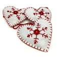 thumbnail image 5 of White Felt Fabric Heart Scandinavian Nordic Christmas or Valentine Ornaments - Set of 3 - by Marilee Home, 5 of 5