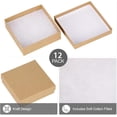 thumbnail image 3 of Triani 12Pcs Cardboard Jewelry Gift Boxes with Cotton Filled and Lids 3.5x3.5x1 Inch Kraft Jewelry Cardboard Boxes for Jewelry Packaging (Brown), 3 of 6