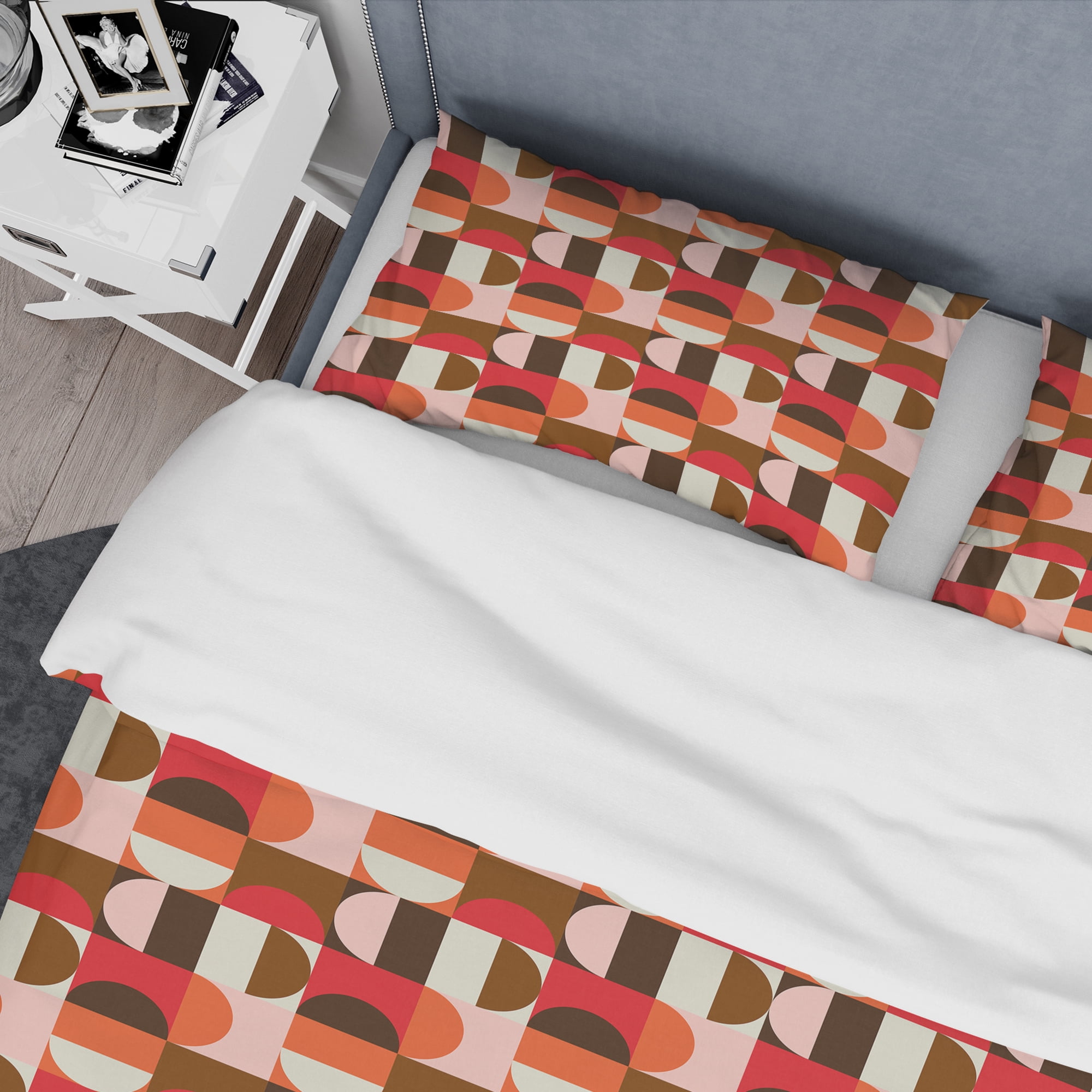 Designart 'Retro Geometric Design II' Mid-Century Modern Duvet Cover Set