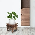 thumbnail image 4 of KAKOWELY Creative Chinese Style Flower Pot Wood Holder Craft Display Stand Display Base,3.15"X3.35"X2.95", 4 of 5