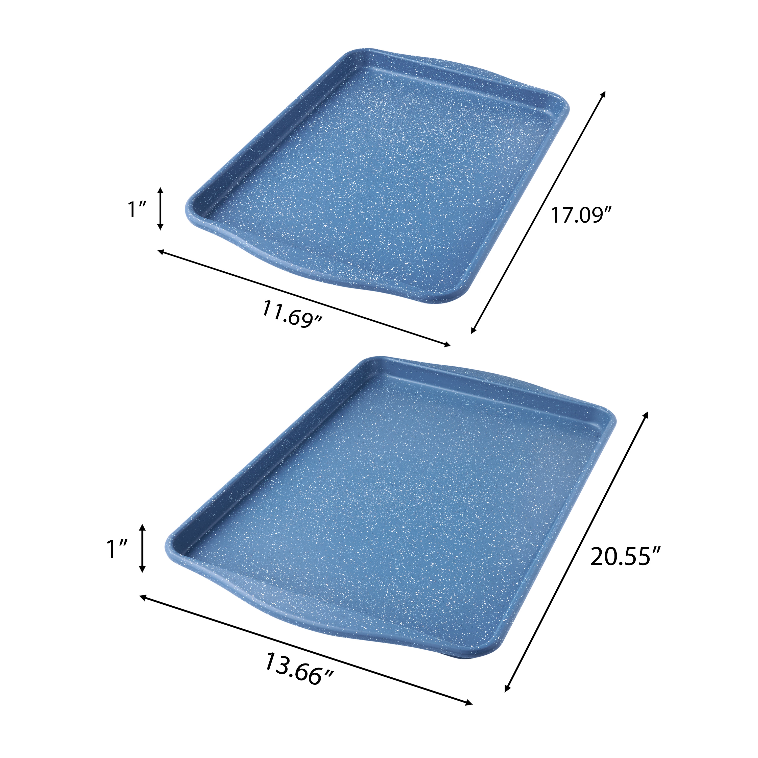 Pioneer Woman Nonstick Cookie Sheet Set, Blue Speckle, 2-Piece photo 5