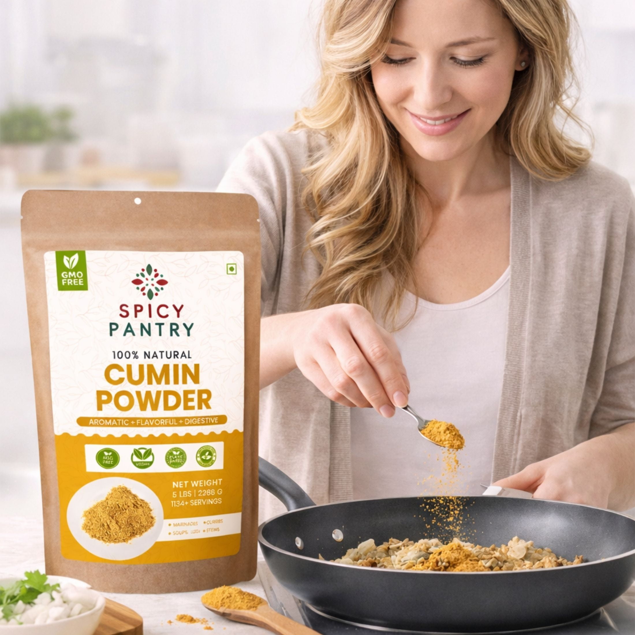 Spicy Pantry Cumin Powder (5 lb) – Ground Cumin Spice, 100% Pure & Natural, Finely Ground Jeera Powder, No Additives