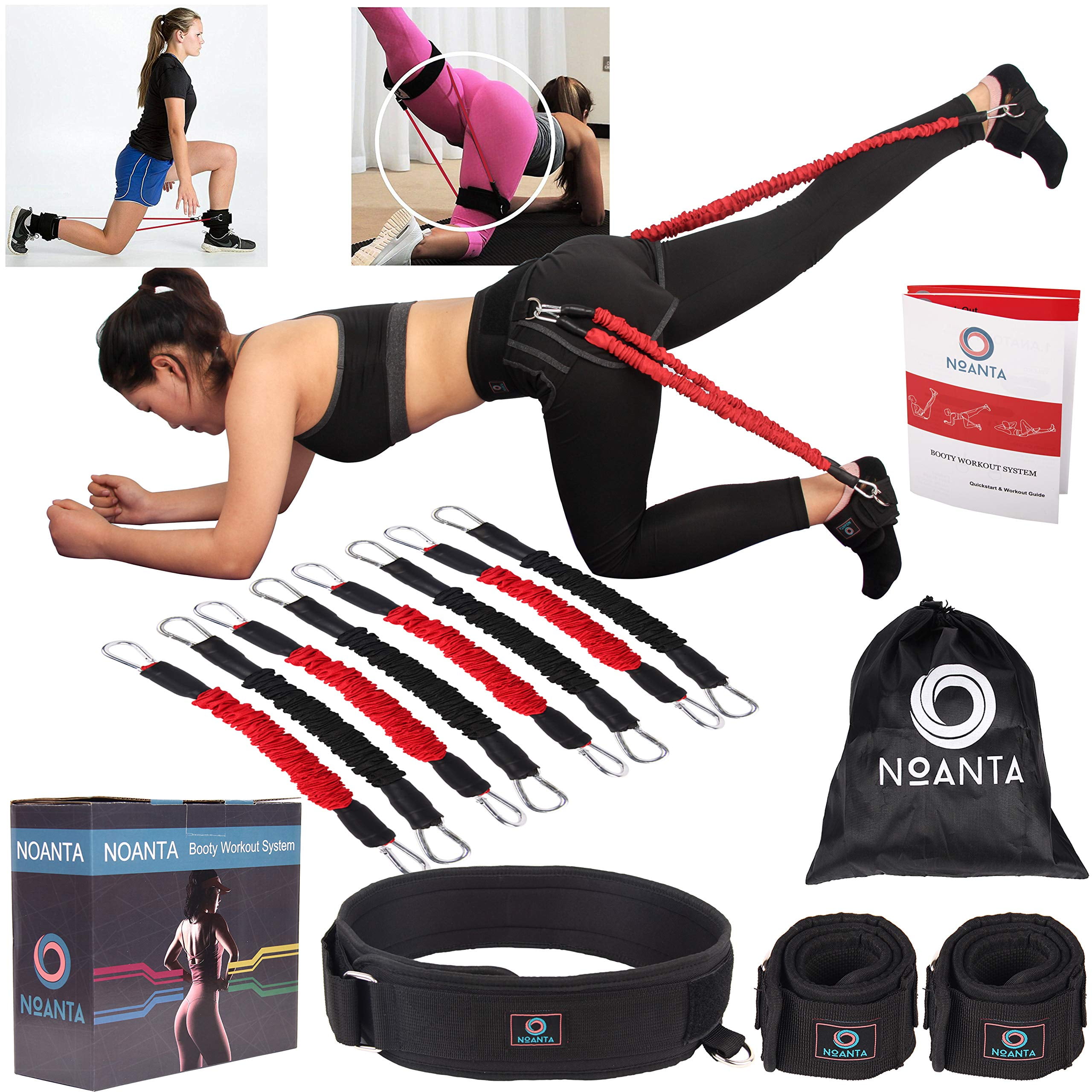 Workouty Speed & Agility Training Set with Waist Belt/Ankle Cuff/Resistance Band for Jumping Trainer Leg Strength Home Gym Equipment 