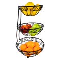 thumbnail image 3 of Spectrum Diversified A44110 Kitchen Countertop Organizer 3 Tier Server Tray Stand Fruit Basket Display One Black, 3 of 5