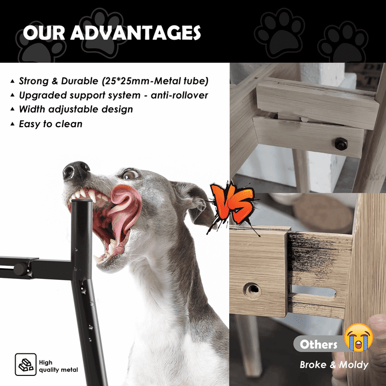 SHAINFUN Raised Dog Bowl Stand, 11" Height Adjustable photo 3