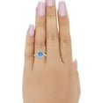 thumbnail image 3 of beryl_creation 2.00 Ct Cushion Cut Blue Topaz Wedding Engagement Halo Ring 14K White Gold Plated 925 Sterling Silver For Women's -10, 3 of 3