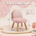 thumbnail image 6 of Guyou Solid Wooden Toddler Chair Ages 1-6, Kid Preschool Chairs with Wooden Legs, Comfy Upholstered Kid Reading Chair, Sherpa Kids Desk Chair for Playroom Kindergarten Preschool Bedroom, Pink, 6 of 12