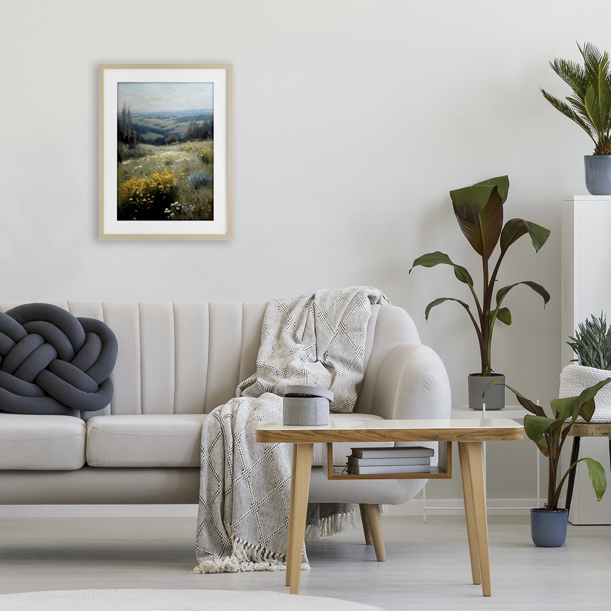 Stupell Industries Sporadic Meadow Flowers Birch Framed Print Under Glass, design by Petal Prints Design