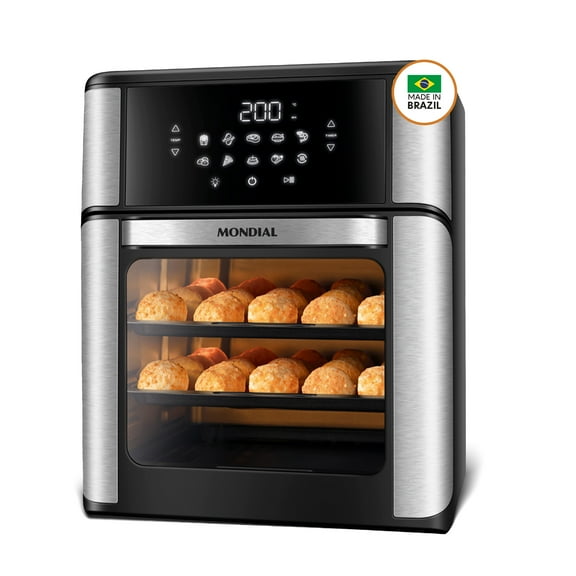 Mondial AFON-12L-BI-E Air Fryer Oven 12.7QT – High Capacity, Black & Inox