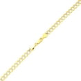 thumbnail image 3 of LOVEBLING 10K Yellow Gold Solid Pave Two-Tone Curb Chain Bracelet (5.5mm 8"), 3 of 4