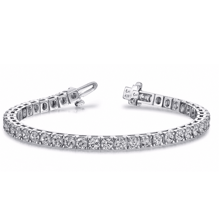 Amy & Annette Simulated Diamond Tennis Bracelet in White Gold photo 1