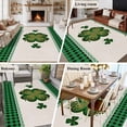 thumbnail image 5 of St.Patrick's Day Shamrock Area Rugs 5'x8', Washable Small Throw Rugs for Classroom Bedroom, Lucky Green Leaves Farmhouse Plaid Indoor Outdoor Rug Non-Slip Low Pile Carpet Runner Reversible Floor Mats, 5 of 8