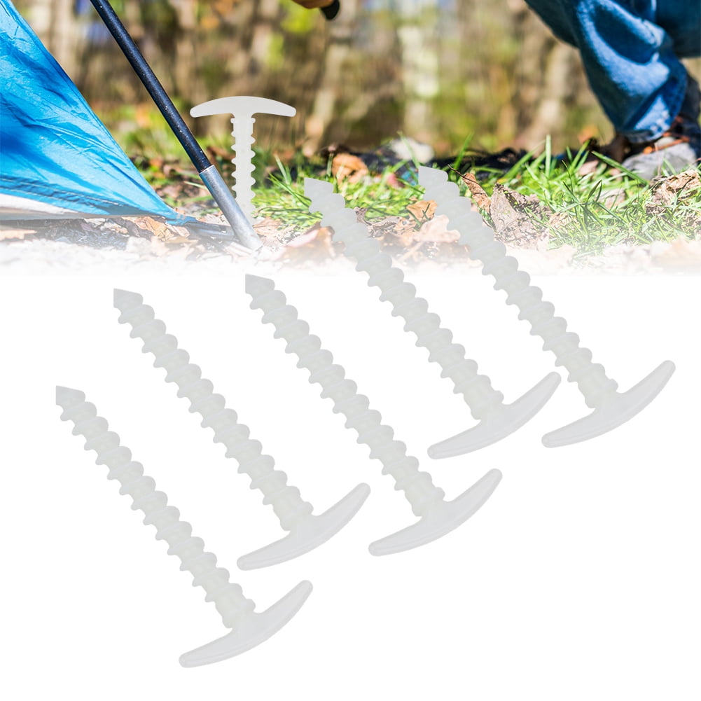 Greensen Camping Screw Stakes,Ground Nail,5PCS 14.5cm Luminous Nylon