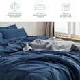 Bedsure King Size Navy Comforter Set 7 Pieces Pintuck Bed in A Bag