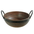 thumbnail image 1 of IH Casa Decor En Bois Acacia Gris Avec Bol À Salade Gunmetal Riveté W Manche, 1 of 4