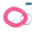 thumbnail image 3 of Unique Bargains Plastic Wrist Coil Keyring Stretchable Spiral Keychain, Rose Red 5 Pack, 3 of 5