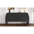 thumbnail image 3 of CoSoTower Four-Door Ash Veneer Storage Cabinet with Curved Legs, Perfectly Suited for Hallways, Entrances, and Living Rooms, 3 of 9