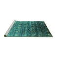 thumbnail image 2 of Ahgly Company Machine Washable Indoor Round Oriental Turquoise Blue Industrial Area Rugs, 7' Round, 2 of 4