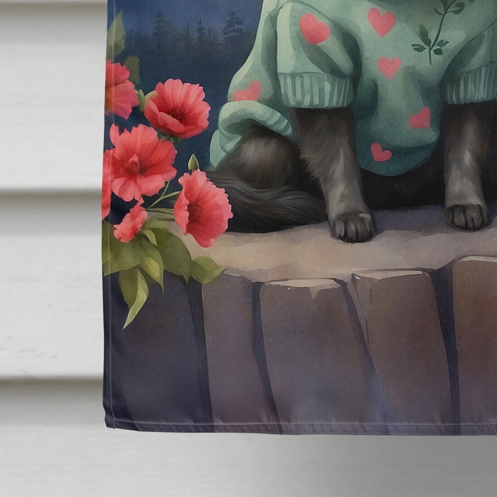 Pomeranian Two Hearts House Flag 28 in x 40 in
