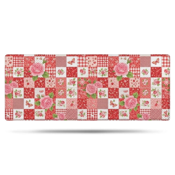 Pioneer Flower Floral Print Pattern Bathroom Rugs Mat, Non Slip Microfiber Bathroom Rug with Rubber Backing, Soft Mats for Bathroom Floor Tub Shower, 24"x60"