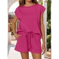 thumbnail image 4 of 2 Piece Sets for Women Casual Summer Rose Red L, 4 of 8