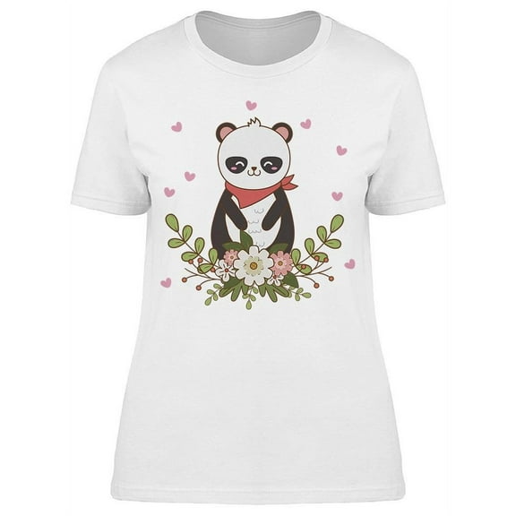 Cute Bear Panda Woodland T-Shirt Women -Image by Shutterstock, Female Small