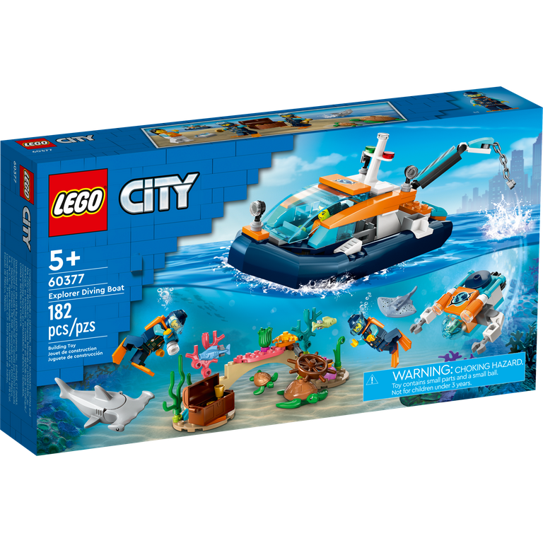 LEGO City Explorer Diving Boat 60377 Ocean Building Toy, Includes