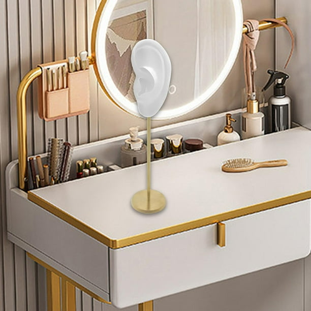 Estante de exhibición de aretes, soporte de maniquí, soporte de perno de modelo de oído humano, soporte de exhibición de joyería, organizador de Translúcido izquierdo Yinane Soporte para pendientes
