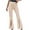 Beige, variant on XFLWAM Women's Split Front Flare Leg Long Pants Elastic High Waist Elegant Casual Work Slacks Trousers Beige S