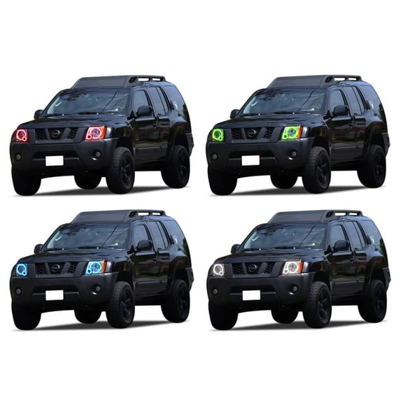 Flashtech LED RGB Multi Color Halo Ring Headlight Kit for Nissan Xterra 05-14 V.3 Fusion Color Change