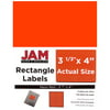 "JAM Paper Shipping Address Labels, Large, 3 1/3"" x 4"", Neon Fluorescent Red, 120/pack"