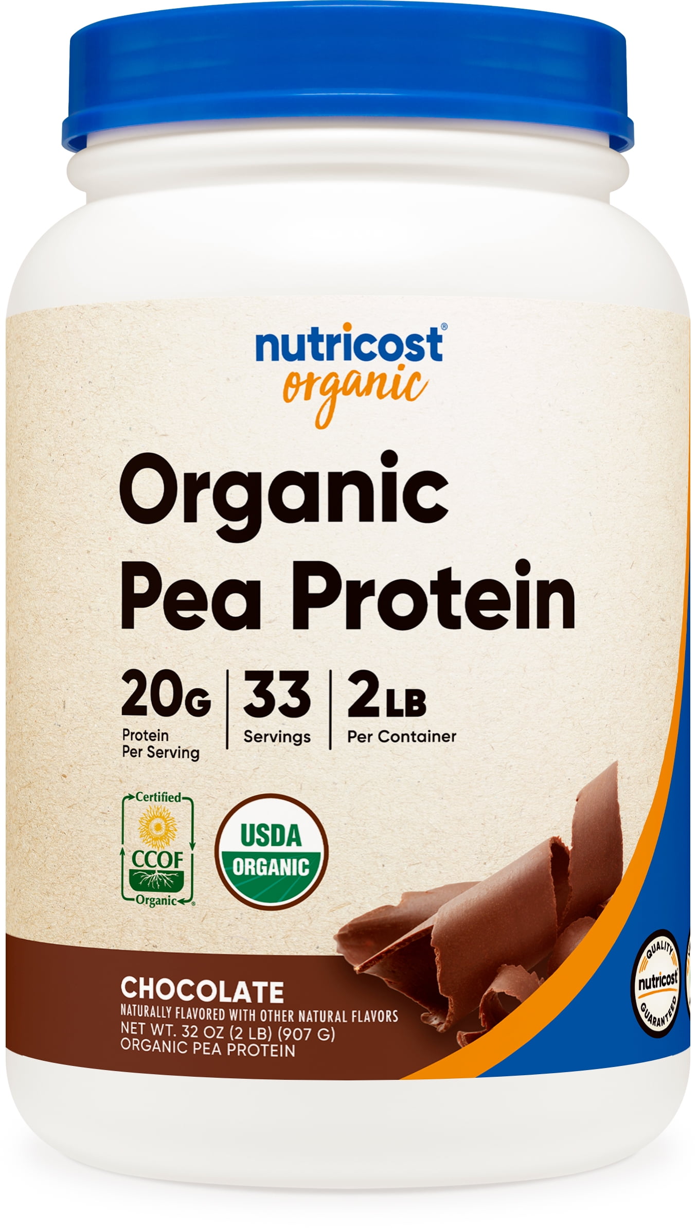 Nutricost Organic Pea Protein Powder Chocolate (2 LB) Protein from