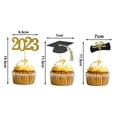 thumbnail image 5 of opvise 24Pcs Cake Decorations Handmade Attractive Glitter Bright-colored Paper 2023 Graduation Cupcake Toppers Red, 5 of 7