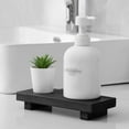 thumbnail image 4 of RUseeN Black Small Wood Tray Pedestal Stand Farmhouse Bathroom Decor Decorative Wooden Riser Kitchen Soap Dish Holder for Vanity, Counter, Sink, Large 8.6" x 3.6", 4 of 7