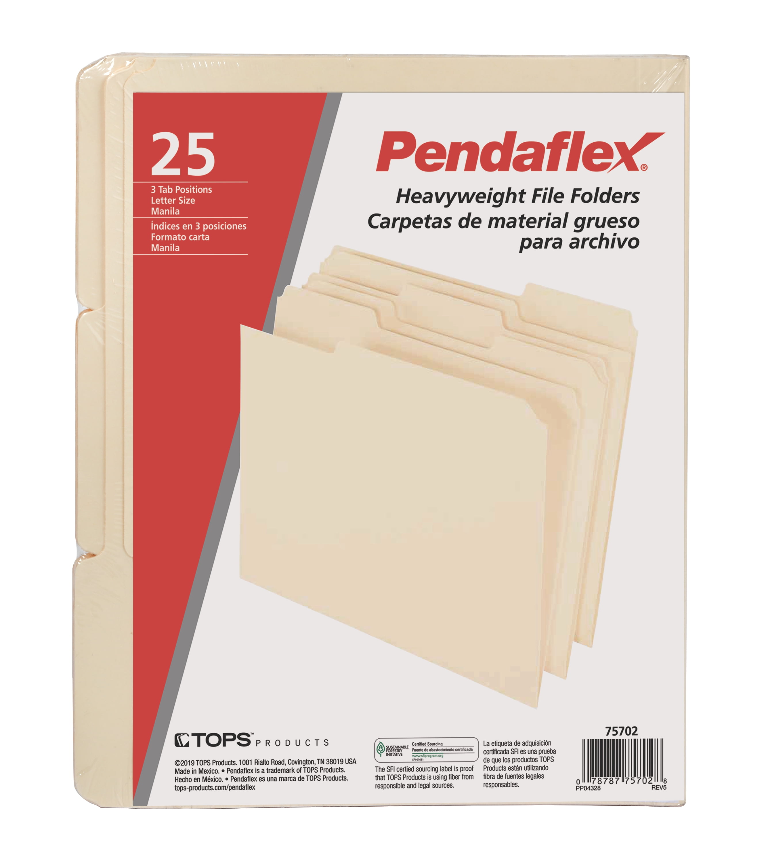 Pendaflex 1/3 Tab Anti-Mold and Mildew File Folders Manila Letter, 100 ct. 
