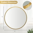thumbnail image 4 of Costway 16"Round Wall Mounted Bathroom Mirror Aluminum Alloy Frame Decor Mirror Gold, 4 of 10