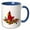 Blue/White, variant on 3drose, Fun Red Cardinal Bird in Nest with Christmas Lights, 11oz Mug
